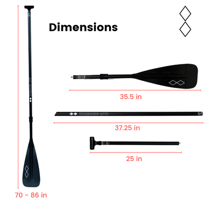 Adjustable Stand Up Paddle 3 PC Carbon